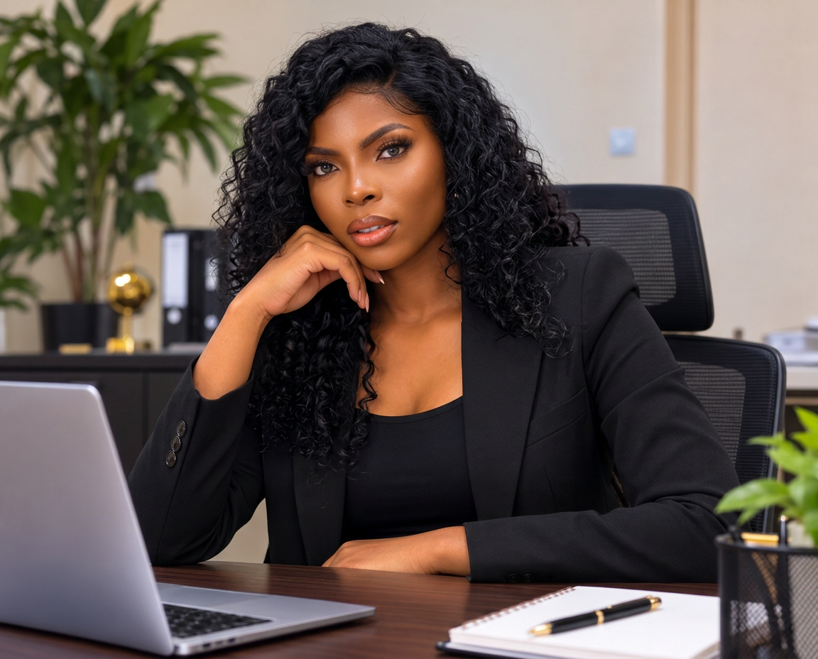 Marketing consultant working at her desk